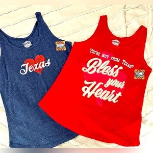 New Red White and Blue Graphic Tanks- 2 for the Price of 1